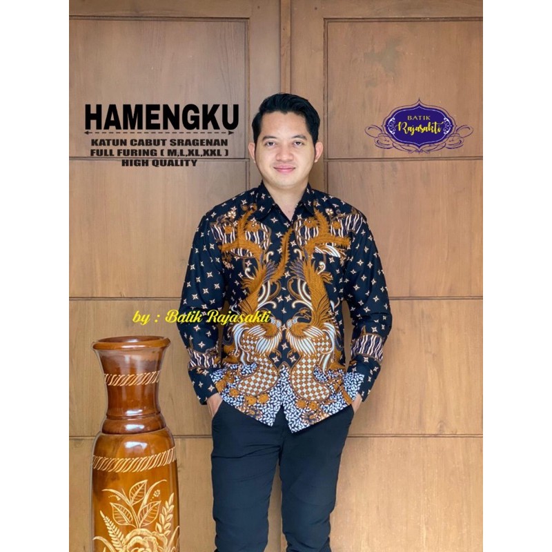 BATIK PRIA HAMENGKU LAPIS FURING KATUN HALUS SRAGENAN SIZE M-XXL HIGH QUALITY