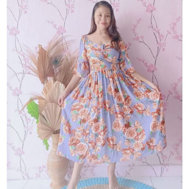 Dress Sabrina Panjang Kerut