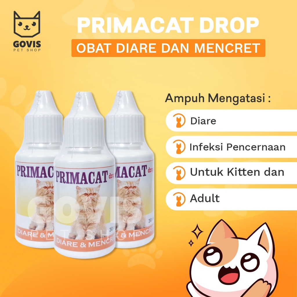 Prima Cat Drop Obat Diare Mencret Pada Pencernaan Kucing 30 Ml Terbaik