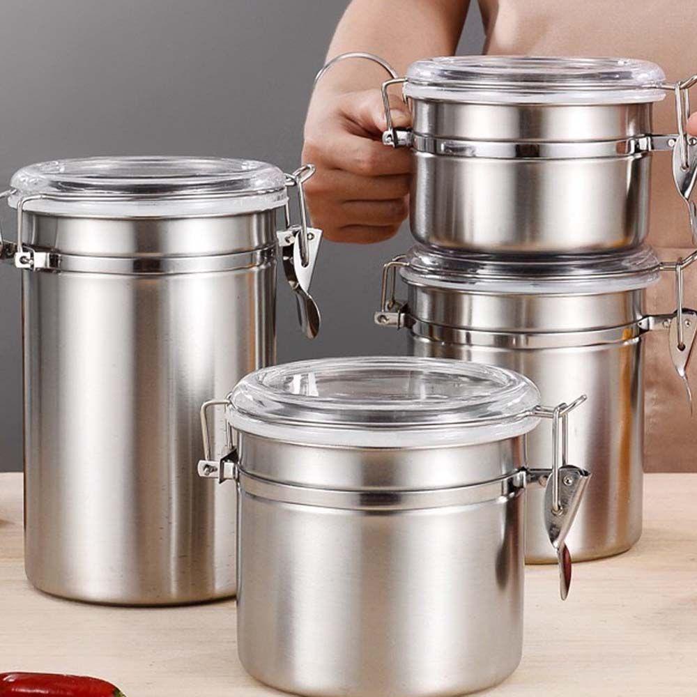 QUINTON Sealed Can Stainless Steel Grain Alat Dapur Biji Kopi Kering Wadah Kopi Bagus