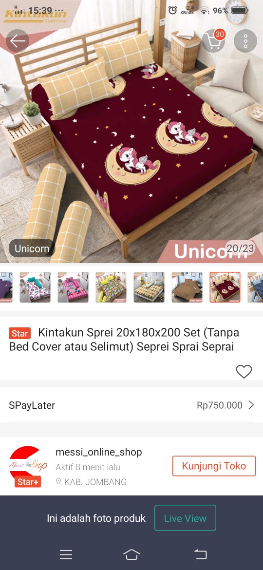 Kintakun Sprei 20x180x200 Set (tanpa Bed Cover Atau Selimut) Seprei Sprai Seprai Seri 4
