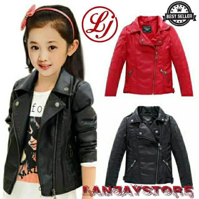 Jaket kulit anak (Jaketkulit /jaket kulit anak/ jaket double kerah anak)
