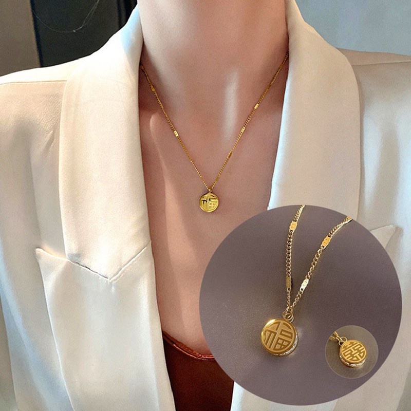 Terbaru 2022 kalung wanita korea titanium anti karat anti luntur COD Fashion Kalung  Liontin Klavikula Rantai  Perhiasan Emas Ready stock