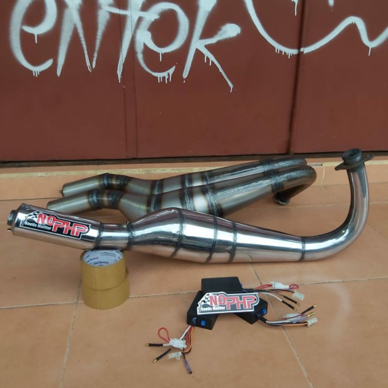 BONUS KAOS RX KING Paket Bleyer Knalpot Kolong Kupang Finishing Poles+CDI limiter 3 mode Racing Kupa