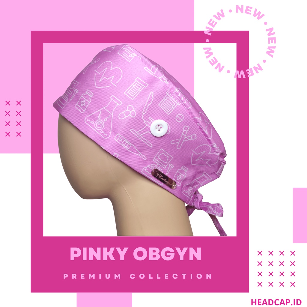 Headcap Motif Pinky Obgyn / Kandungan / Obstetri / Ginekologi