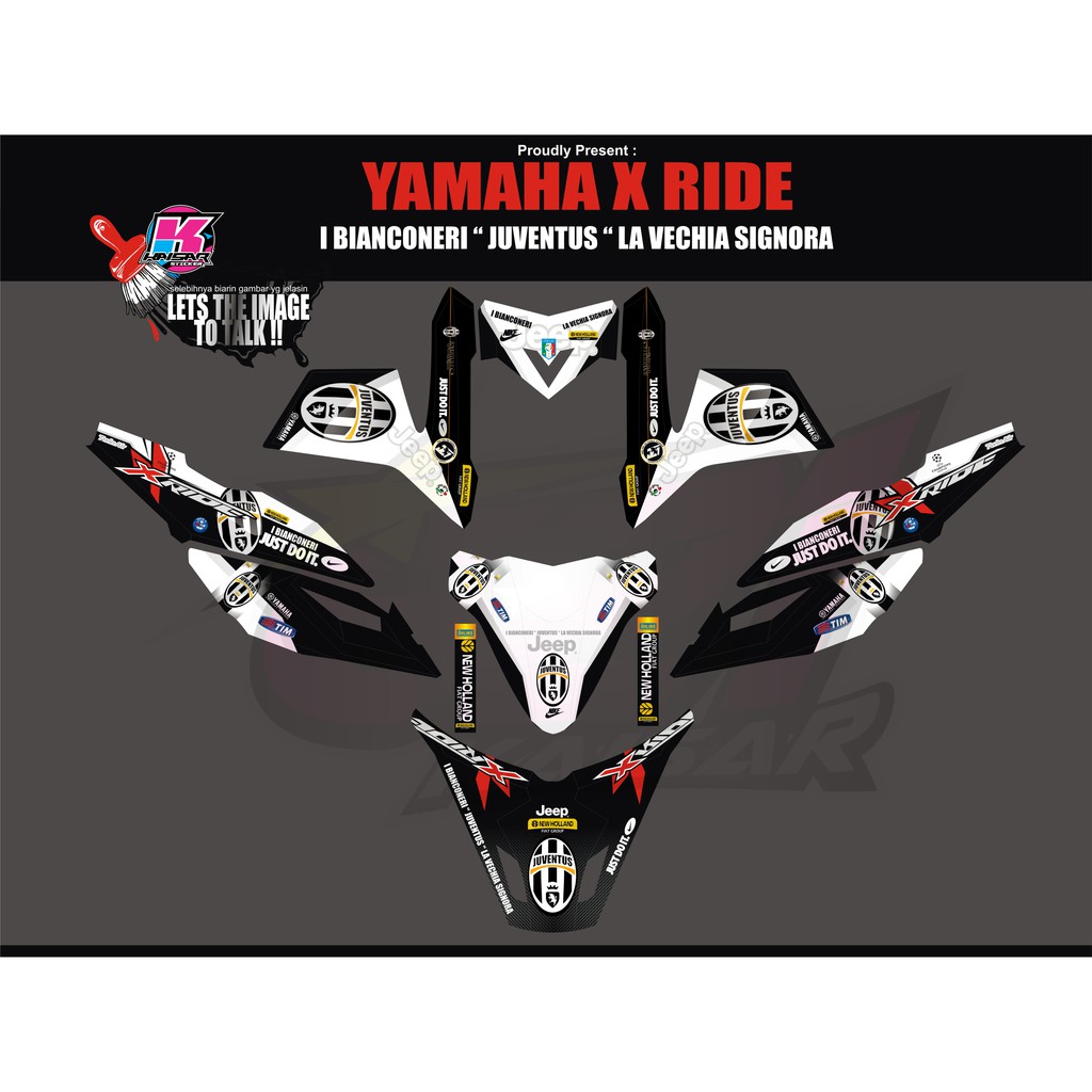 Sticker Striping Stiker Motor X Ride Juventus Shopee Indonesia