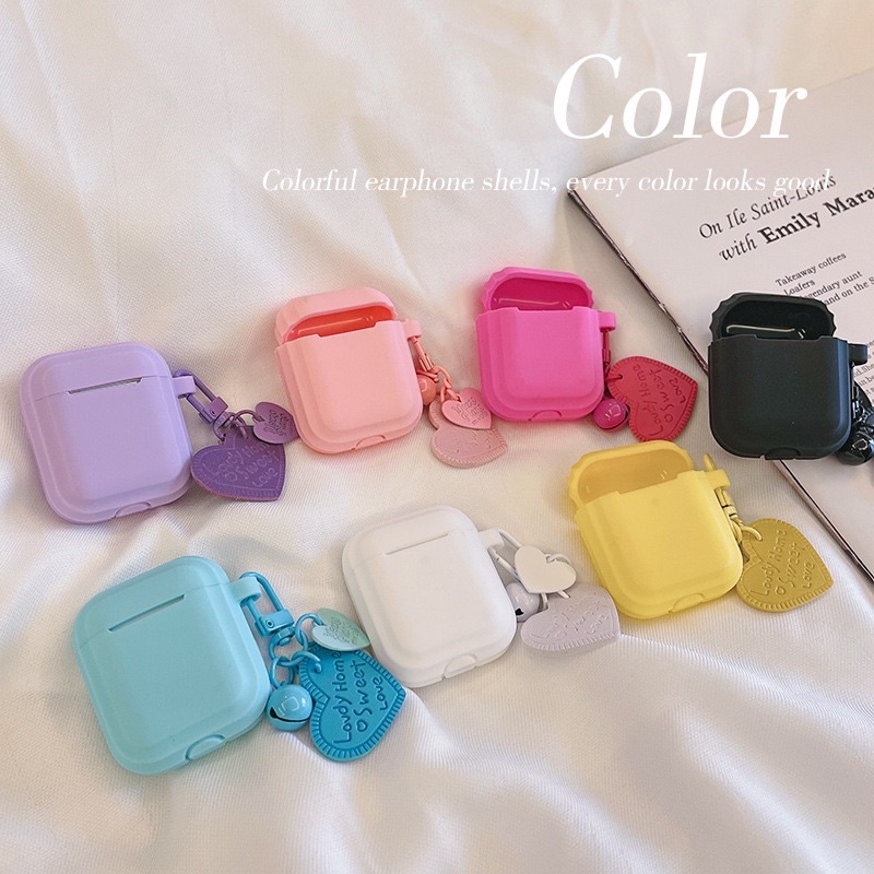 Colorful Matte Sweet Heart Softcase for Airpods 1 2 Pro 3 Case Casing Airpods Lucu