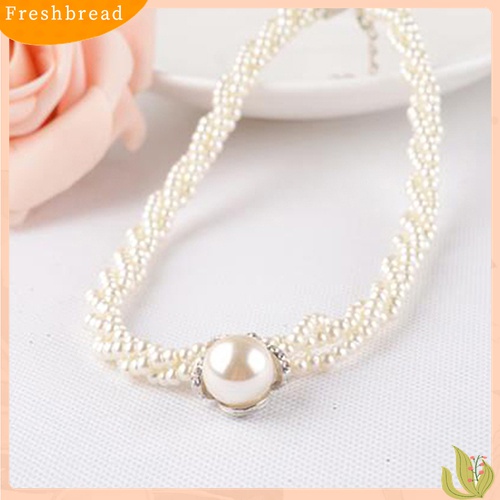 [TERLARIS]Women Fashion Pendant Chain Choker Faux Pearls Statement Necklace Jewelry