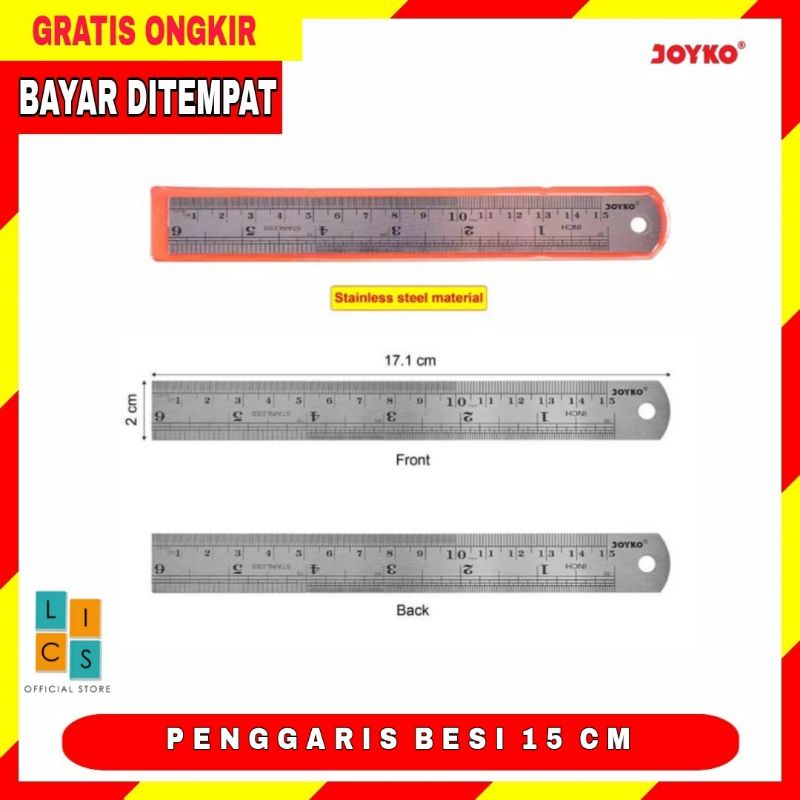 

Penggaris Besi Joyko 15 cm RL-ST15 ORIGINAL