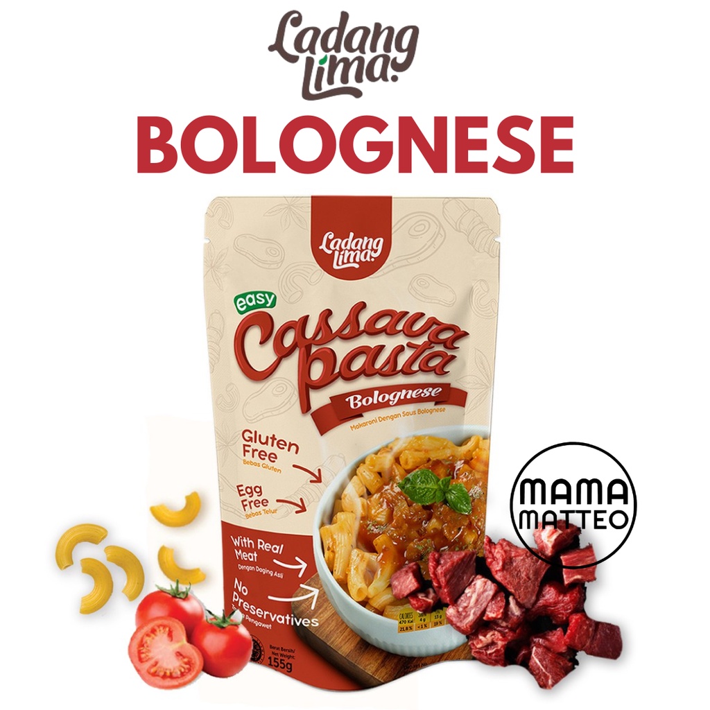 Ladang Lima Cassava Pasta Bolognese 155gr / Bolognaise / Bolognaise