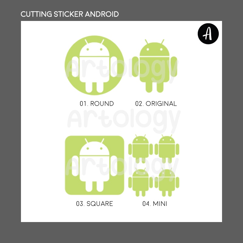 

Cutting Sticker Logo Android Vinyl Decal Waterproof Custom Droid Iphone Samsung Oppo Xiaomi Vivo Handphone Laptop Koper Botol Tumbler