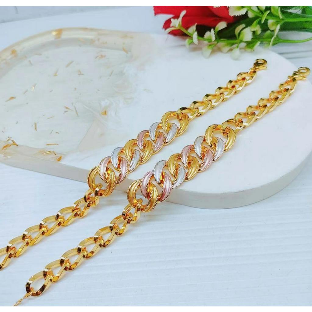 Gelang Xuping Rantai Kombinasi Lapis Emas Perhiasan Fashion R055