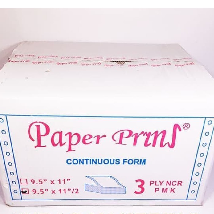 

CONTINUOUS FORM 9,5 X 11/2 3PLY PAPERPRYRNS (PRS - BAGI 2)