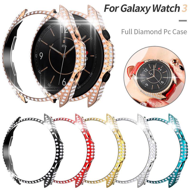 Case Pelindung Bahan PC Frame Bumper Hollow Bling Untuk Samsung Galaxy Watch 3 45mm 41mm 3