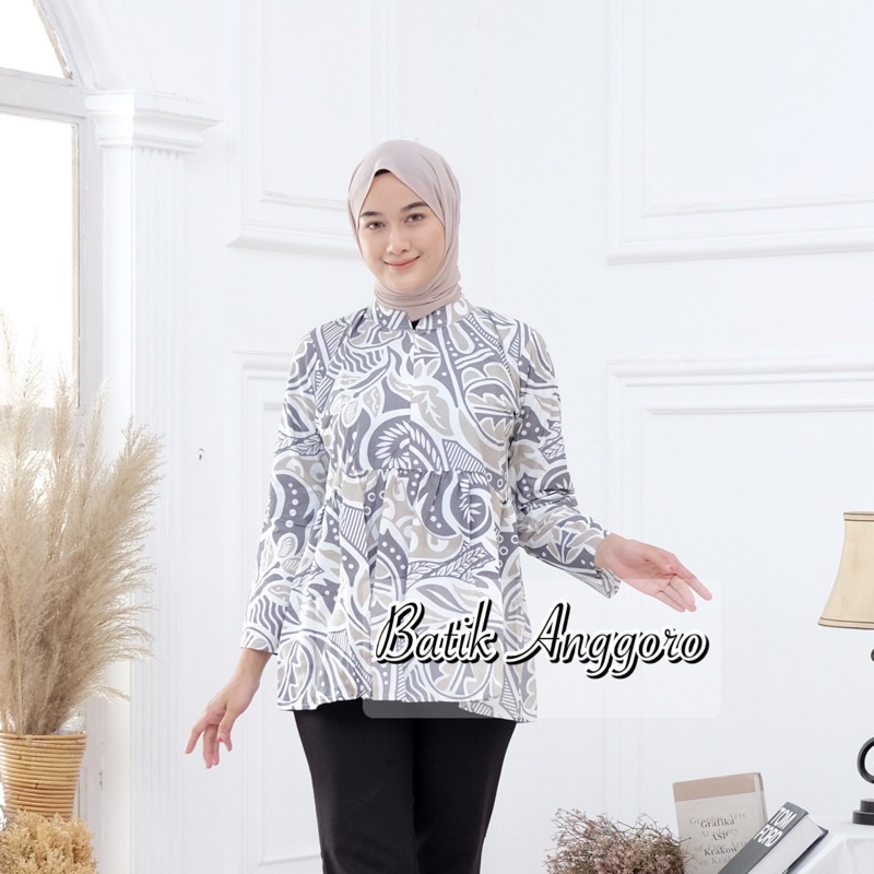 blouse batik full katun dan kombinasi moscrepe terbaru dan terlaris 2023