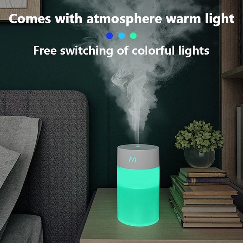 [Home USB Colorful Air Humidifier M-shaped] [360ml Adjustable Portable Humidifier With Color Night Light] [Mini Ultrasonic Car Atomizer]