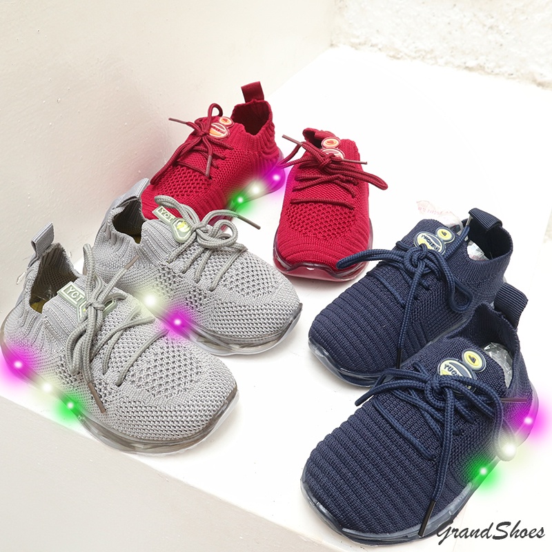 Sneakers Kids Shoes LED YUCATAN Sepatu Anak Size 21-25 Usia 1-3 Tahun