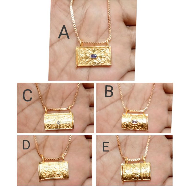 SC01. Kalung xuping lapis emas dgn mata zircon UK 45 cm itali