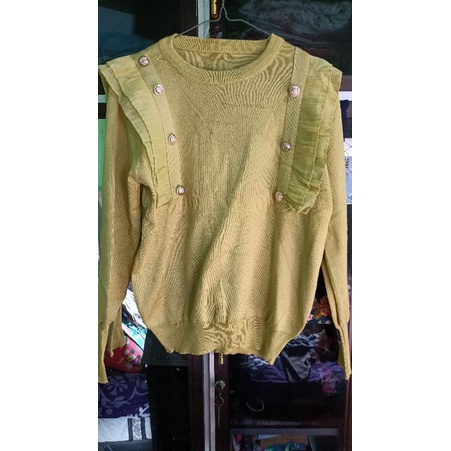 Atasan rajut blouse rajut premium import rempel bahu