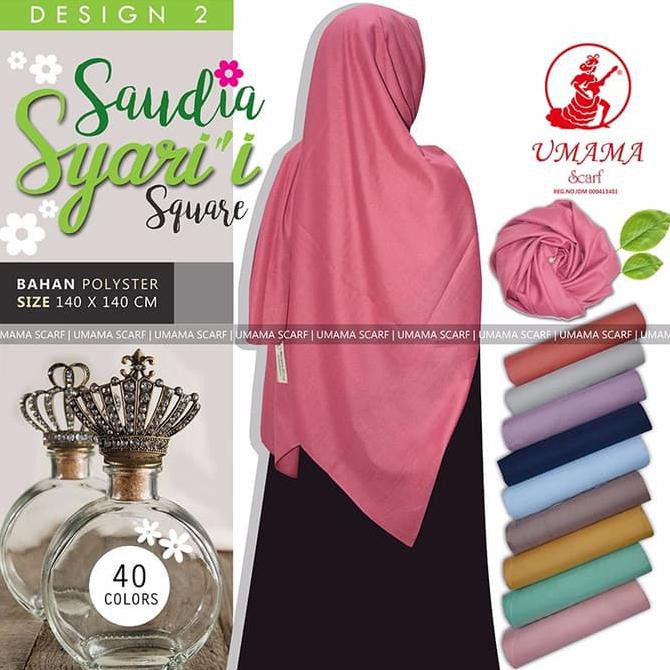 Open Order Kerudung Segi Empat Polos Syar'i SAUDIA UMAMA Hijab Jilbab Syari Grosir