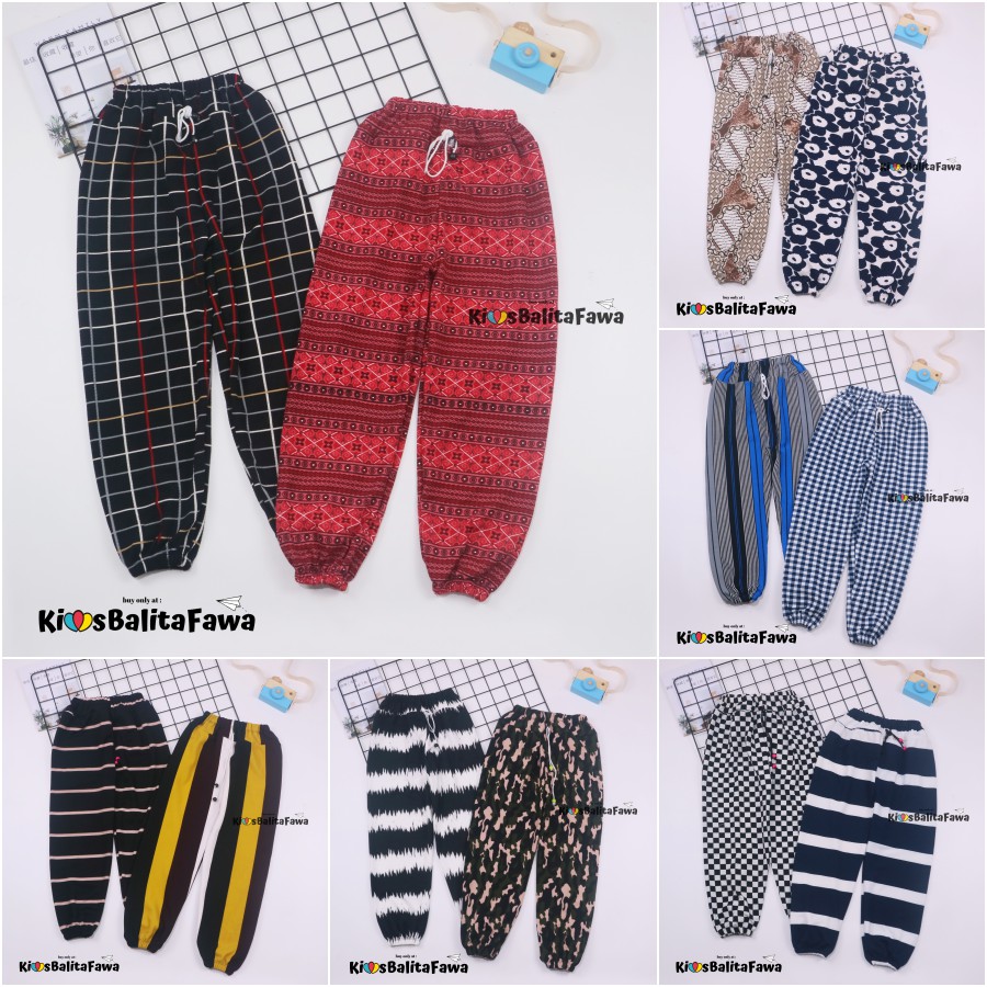 (ANAK PEREMPUAN) Jogger Motif uk 5-8 Tahun / Joger Pants Anak Cewek Murah Celana Panjang Import Lucu