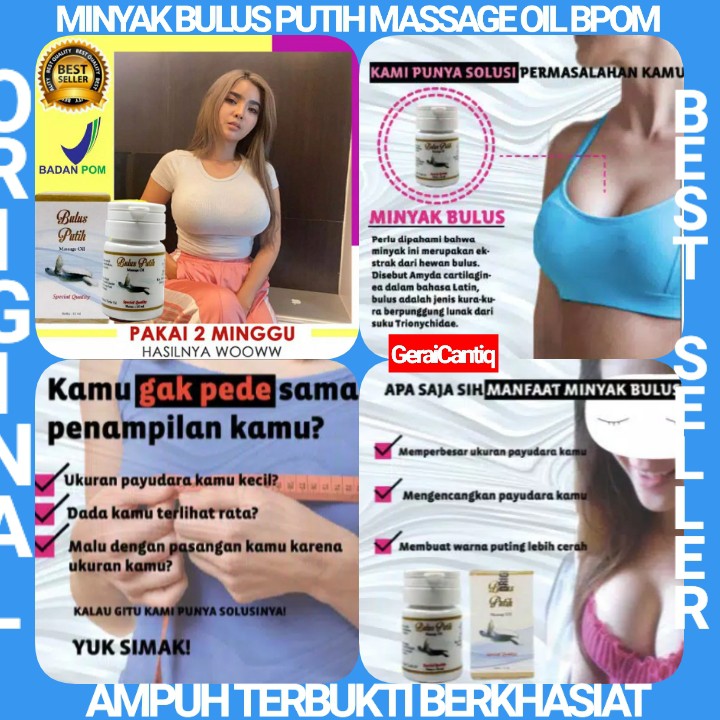 MINYAK BULUS PUTIH BPOM ORIGINAL - MASSAGE OIL / MENGENCANGKAN PAYUDARA SECARA ALAMI