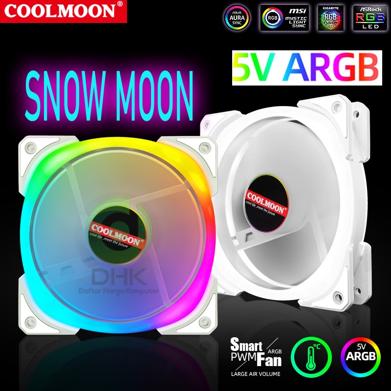 Fan SNOW moon 12cm Sinkron ARGB PWM coolmoon fan casing