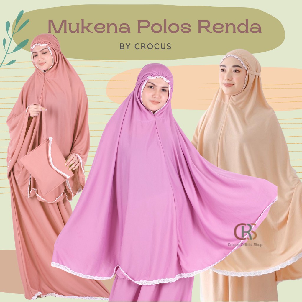 [] Mukena Polos Renda  Hyget / Mukenah Pleated Dewasa