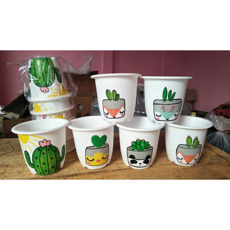 

pot plastik lukis