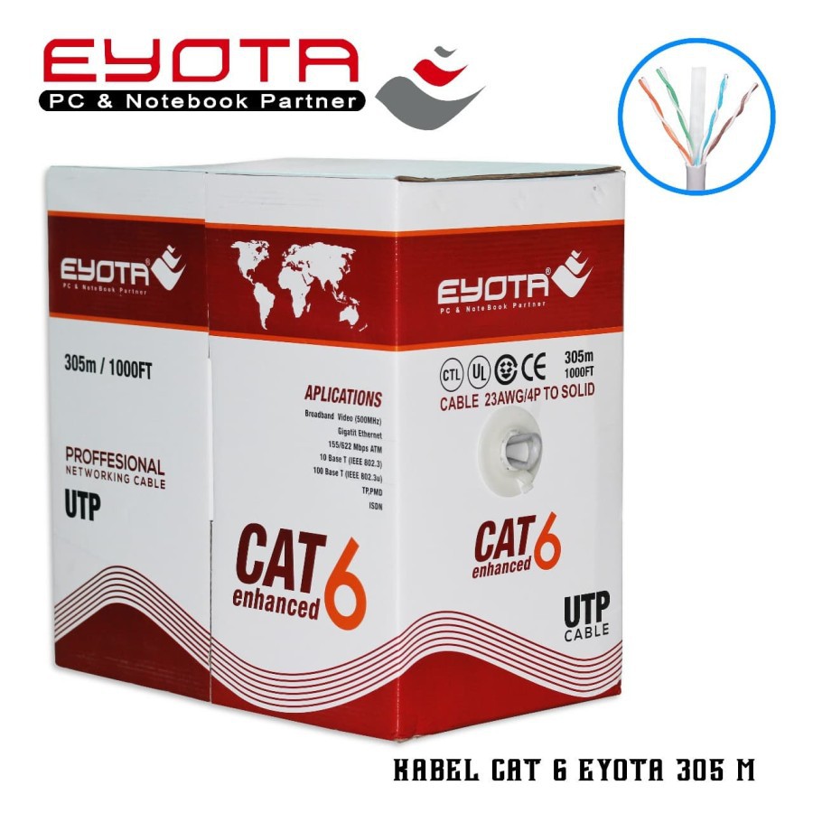 Kabel LAN ROLL Eyota Cat 6 UTP 305m - Kabel LAN UTP Cat6 305 Meter Eyota