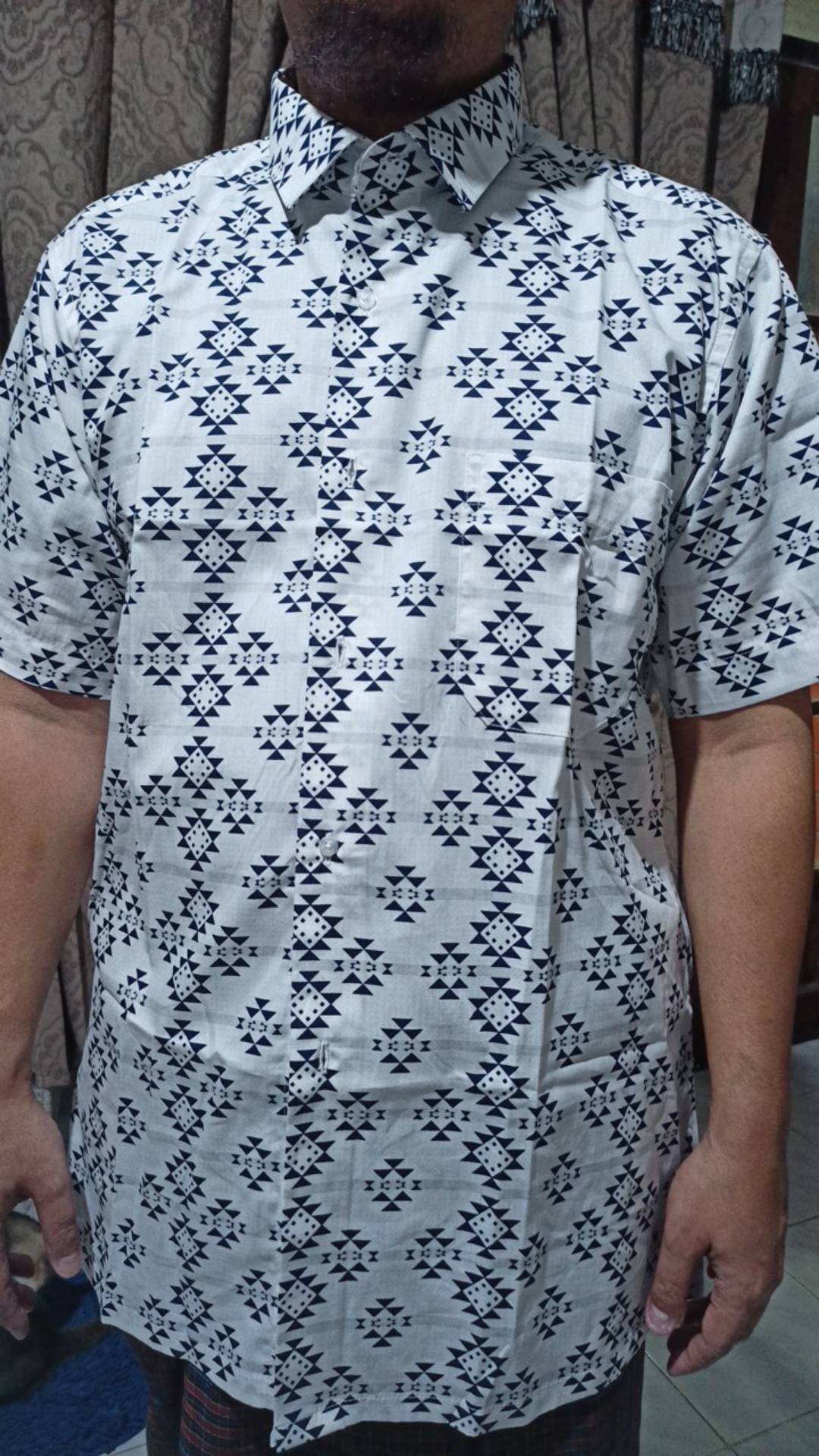 Kemeja Batik Slimfit Dan Reguler Putih Motif Anyam Full Katun Murah Gwardo