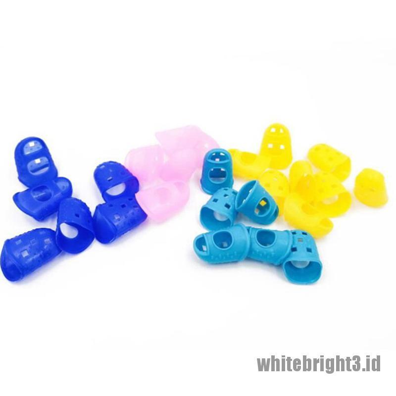 4pcs Pelindung Jari Warna Putih Untuk Gitar Ukulele