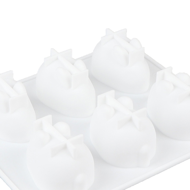 Cetakan Adonan Kue Mousse Bentuk Kelinci 3D Bahan Silikon, 6 Bentuk