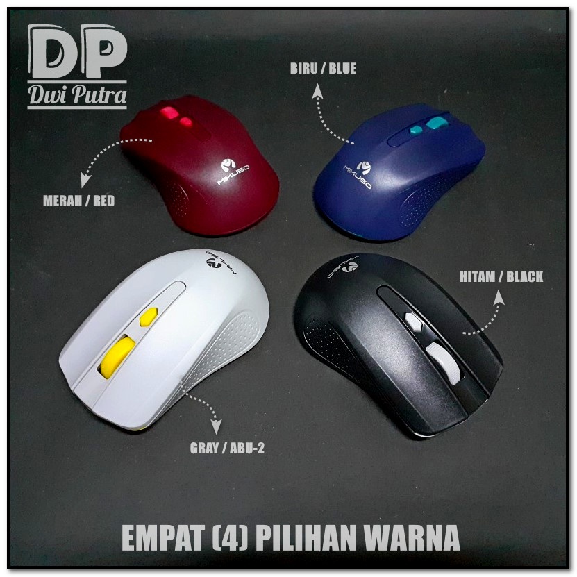 MOUSE WIRELESS MIKUSO W017 2.4GHz 1600 DPI // ADA PILIHAN WARNA // ERGONOMIC DESIGN FOR BUSINESS // COLOR COLOUR BEST KEYBOARD COMPANION