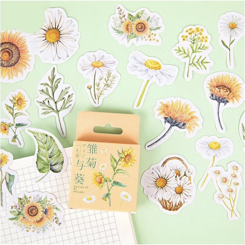 

SUNFLOWER Deco Sticker DIY Scrapbook Stiker Lucu Bunga Matahari Kotak