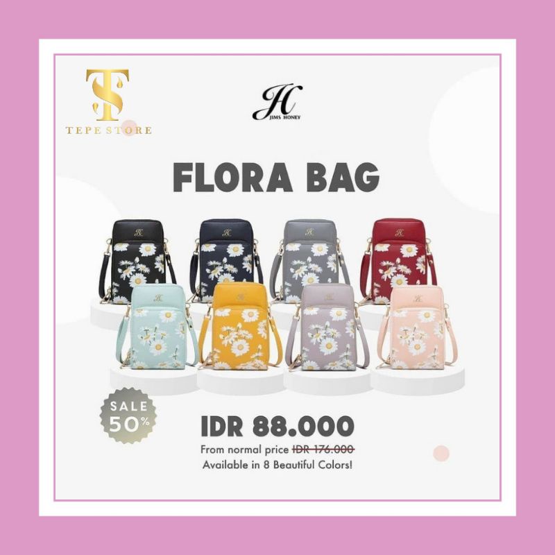 JIMS HONEY FLORA MINI BAG JIMSHONEY ORIGINAL SLING BAG TAS SELEMPANG WANITA