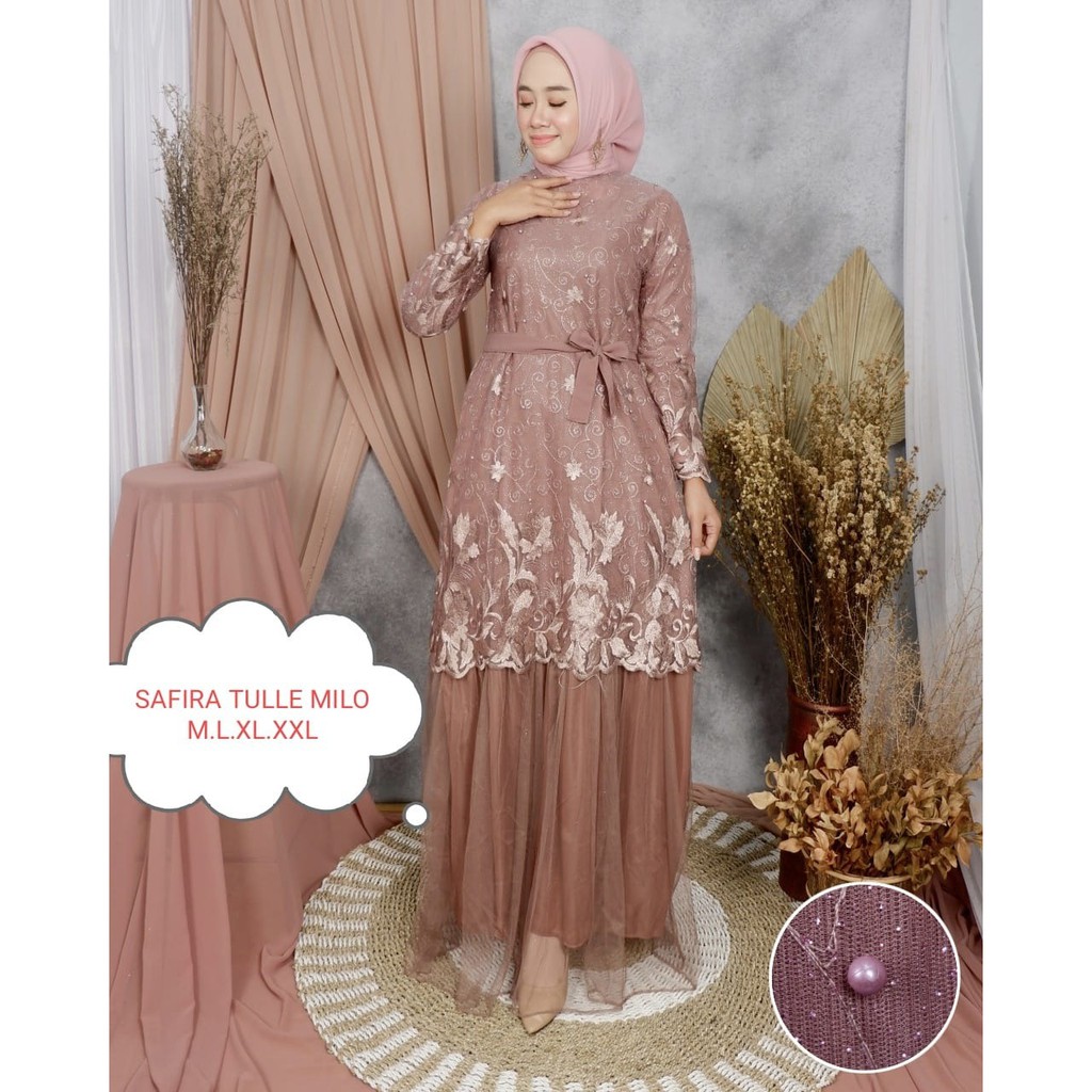 [ BEST SELLER ] Gamis Safira mix Brukat JUMBO XXXXXXL / BAJU DEWASA MURAH TERBARU 2022 / Gamis Kondangan / Gamis Bridesmaid