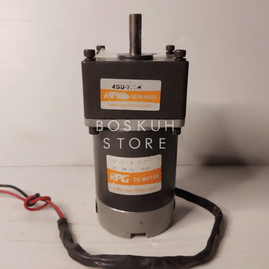 Dinamo DC Motor Gearbox RPG 50W Ratio 1:7,5 12V DC 6A