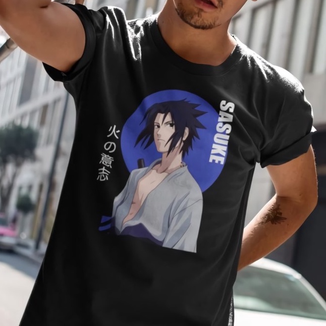 Tshirt Sasuke Uchiha Anime Naruto Premium Unisex