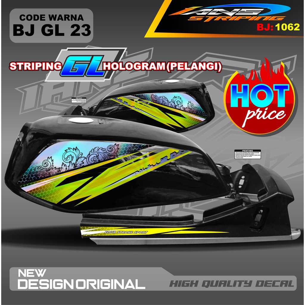 STRIPING MOTOR GL MAX VARIASI HOLOGRAM / STIKER GL MAX GL PRO GL 100 / CUSTOM STIKER MOTOR GL TERBARU