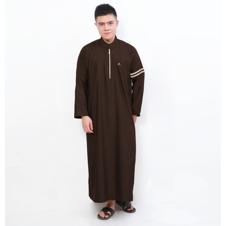 Baju Koko Qurta Pakistan Pria Dewasa Polos Baju Gamis Jubah  HW244 Al-Isra Jubah Nabawi Warna Paka