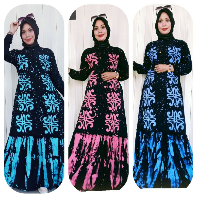 terbaru Gamis twill original JUMBO XXXL abstrak malam GAMIS SYAR’i bisa cod