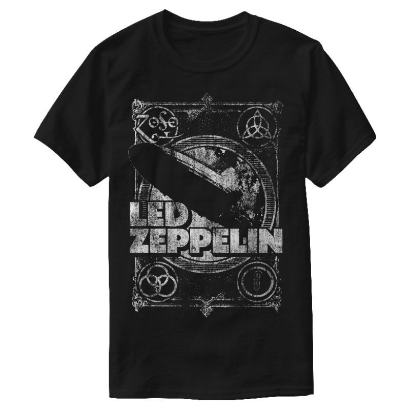Kaos Band Led Zeppelin Vintage Print LZ | Kaos Musik Led Zeppelin