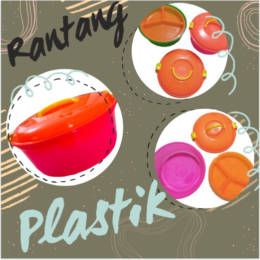 Rantang Plastik Set Susun Mini Lunch Box Plastik Kotak Makan Catering Tempat Penyimpanan Makanan Serbaguna