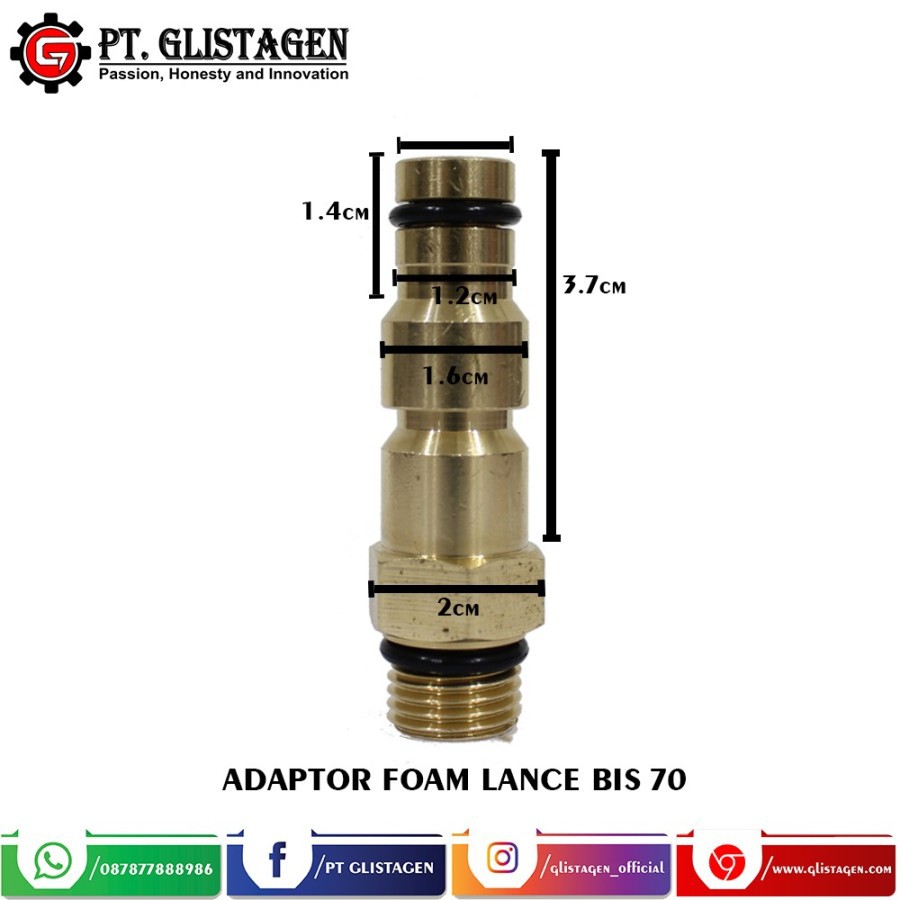 Connector Foam Lance Adaptor Sambungan Nozzle Foam Lance BIS 70