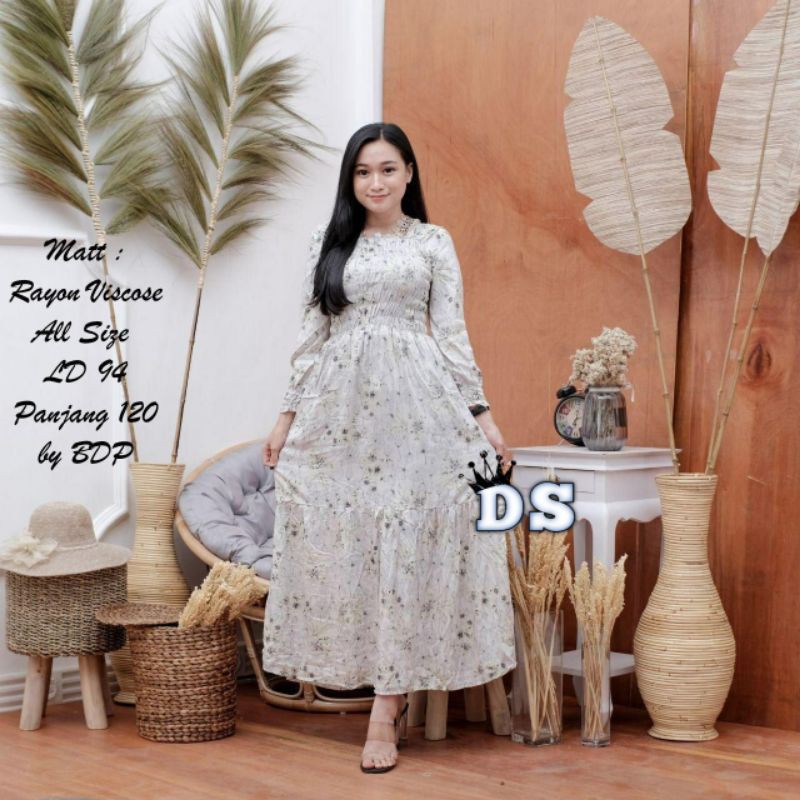 GAMIS HOMEY DRESS RAYON VISCOSE ADEM SUNRISE SYARI