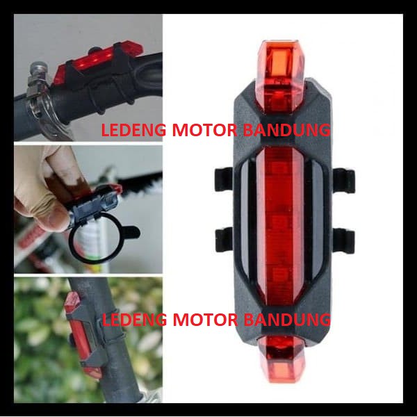 Lampu Belakang Sepeda Led Tail Light Rechargeable Micro USB Waterproof