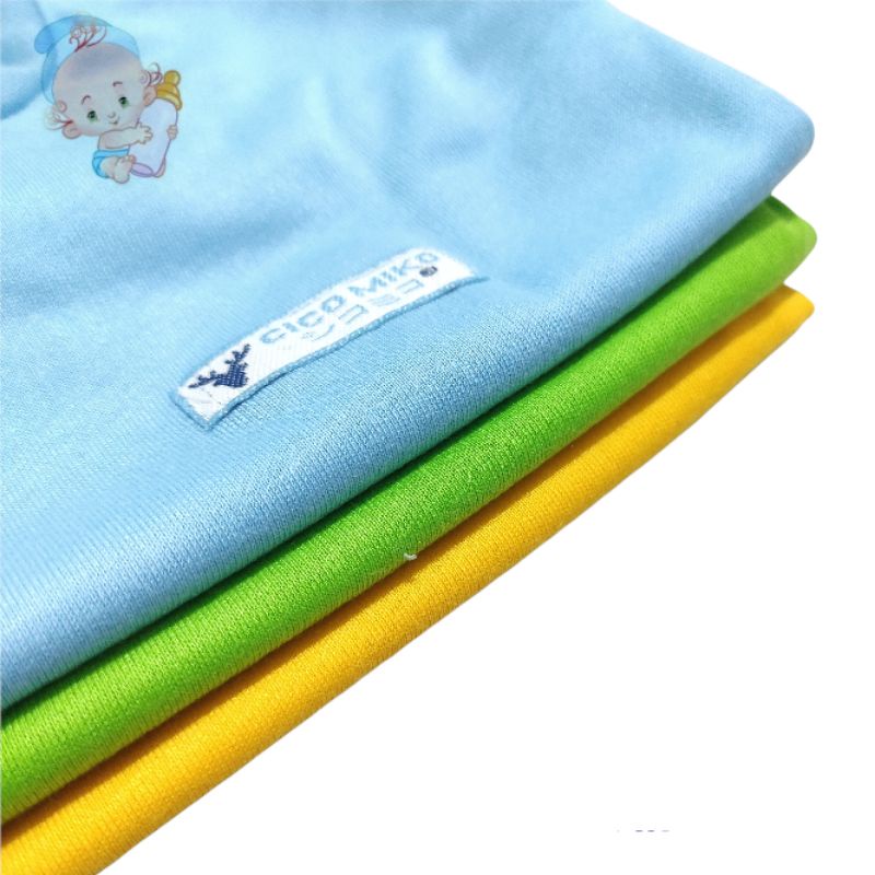 CICO MIKO 3 pcs dan ecer Kaos Bayi SNI Lengan Panjang Kancing Pundak Polos Warna Uk. S - XL