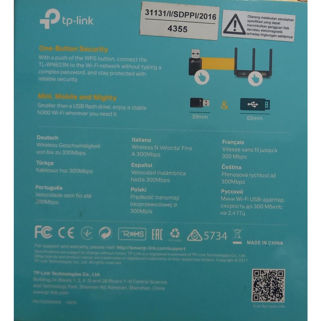 TPLINK TL-WN823N 300Mbps Mini Wireless N USB Adapter TP-LINK TLWN823N