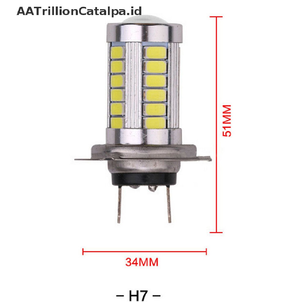 Aatrillioncatalpa 1Pc Lampu Kabut Depan Mobil H7 5630SMD 660LM 33 LED Warna Putih